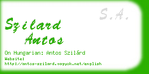 szilard antos business card